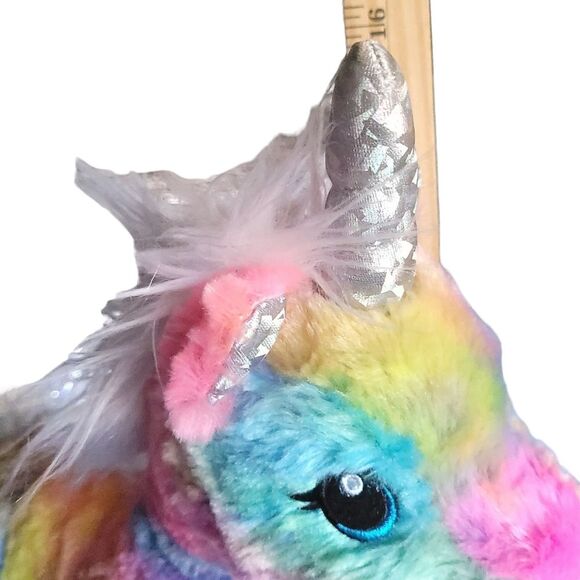 Build a Bear Workshop Rainbow Unicorn Plush 12" long-Tie-Dye BAB - Picture 9 of 11